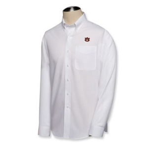 Auburn Tigers Men's LS Epic Easy Care Fine Twill Shirt - White